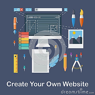 Create your own website Vector Illustration