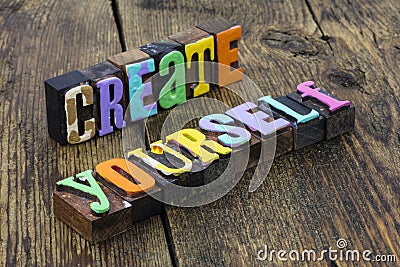 Create yourself appearance imagination identify challenge personal strength Stock Photo