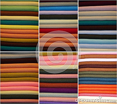 Colored fabrics Stock Photo