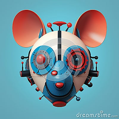Digital illustration of an abstract, pixelated style mouse. Created using ai generative. Cartoon Illustration