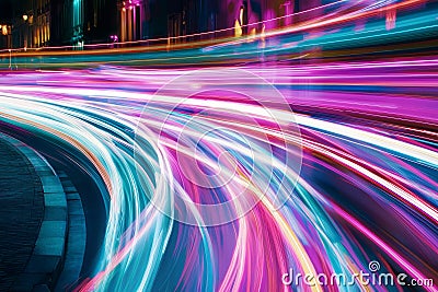 Creating dynamic speed trails in an urban environment using long exposure. Using stock. Stock Photo