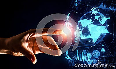 Creating innovative technologies. Mixed media Stock Photo