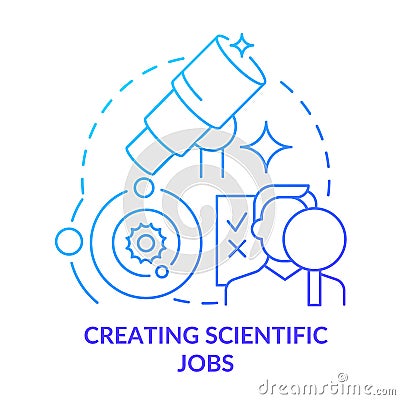 Creating scientific jobs blue gradient concept icon Vector Illustration