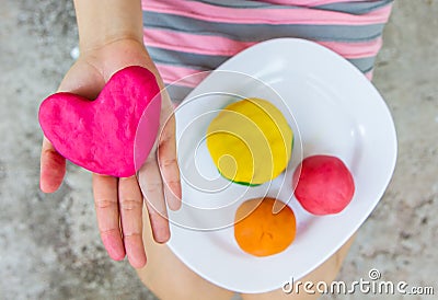 Heart ,play dough Stock Photo