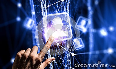 Creating wireless technologies. Mixed media Stock Photo