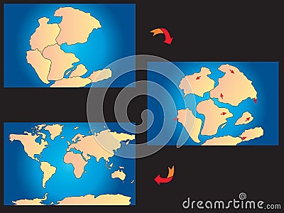 Creation of the continents Stock Photo