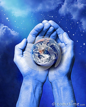 Creation Earth Hands Science Climate Stock Photo