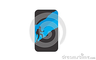 Creation of a mountain climber stamina vector design Vector Illustration