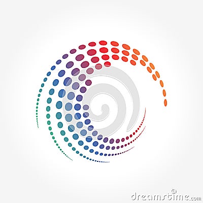 Creative Abstract Dots Pattern in Circle Motion Vector Illustration