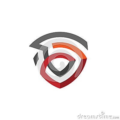 Creative abstract shield logo, abstract letter v logo Vector Illustration