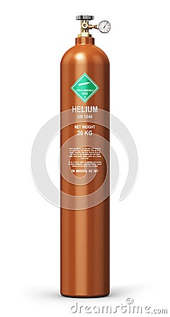 Liquefied helium industrial gas cylinder Cartoon Illustration