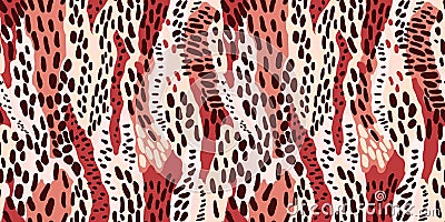 Creative abstract textured leopard skin seamless pattern. Trendy animal fur wallpaper. Wild african cats camouflage background Vector Illustration