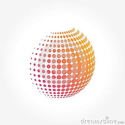 Creative abstract, vibrant and colorful icon Sphere Globe Vector Illustration