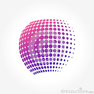 Creative abstract, vibrant and colorful icon Sphere Globe Vector Illustration