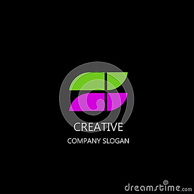 Creative agency company logo simple Stock Photo