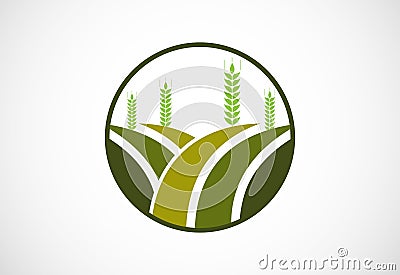 Agriculture logo design, Vector illustration Stock Photo