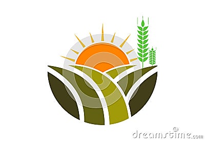 Agriculture logo design, Vector illustration Stock Photo