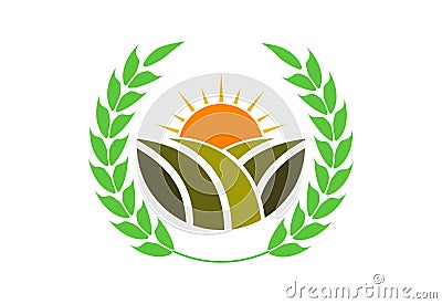 Agriculture logo design, Vector illustration Stock Photo