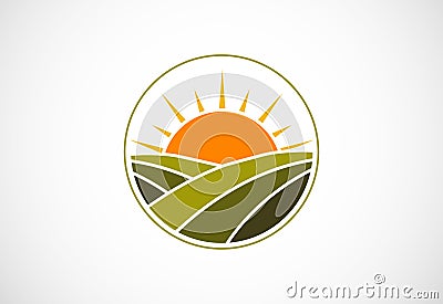 Agriculture logo design, Vector illustration Stock Photo