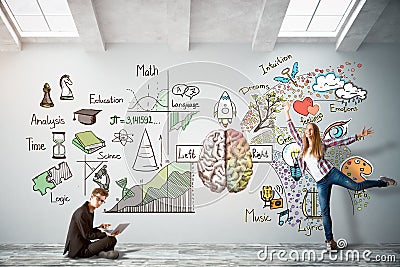 Creative and analytical thinking concept Stock Photo