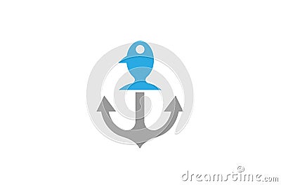 Creative Anchor Fish Logo Vector Illustration