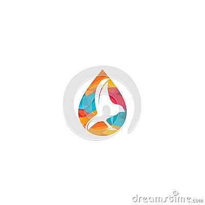 Bird drop vector logo design. Vector Illustration