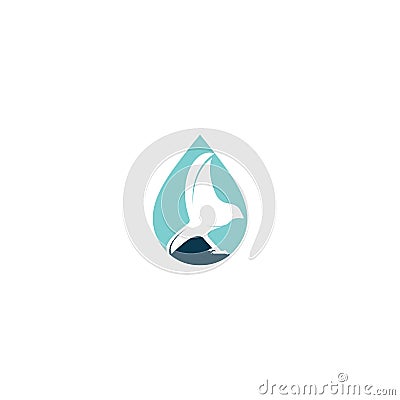 Bird drop vector logo design. Vector Illustration