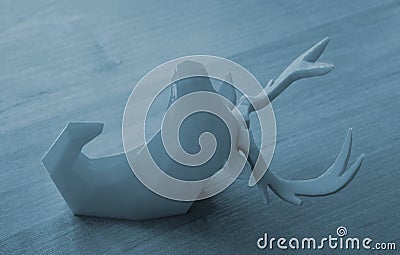 Creative art model printed 3D printer. Different objects created 3D printer Stock Photo