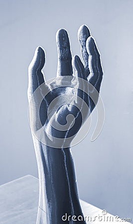 Creative art models printed 3D printer. Different objects created 3D printer Stock Photo