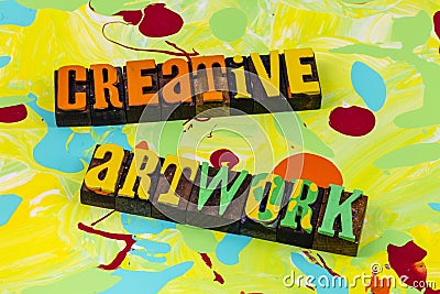 Creative artist artwork abstract modern contemporary artistic acrylic paint hipster design Cartoon Illustration