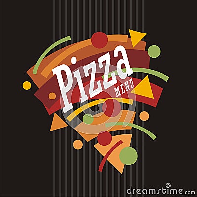 Creative artistic funky style pizza graphic Vector Illustration