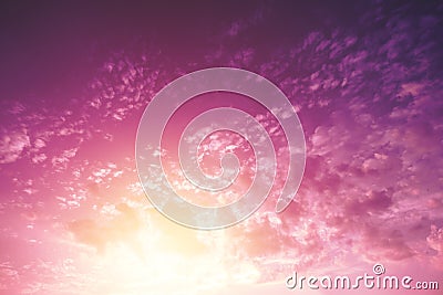 Creative background pink fluffy vanilla clouds. The concept of lightness, magic, magic, fairy tale, good. Background for cards, Stock Photo