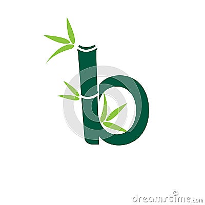 Bamboo B Letter logo design template vector Vector Illustration