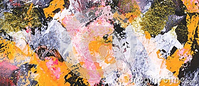 Creative banner with hand drawn abstract multicolored acrylic texture. Stock Photo