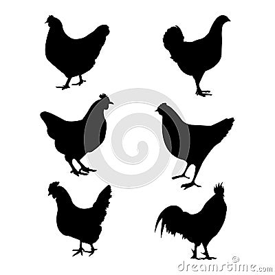 Creative-beautifull-hen-silhouette-vector-art. Vector Illustration