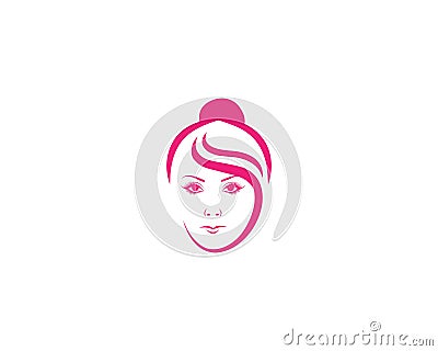 Creative Beauty Woman Face Logo Vector Illustration