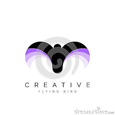 Creative bird in flight. Circular style. Vector Vector Illustration