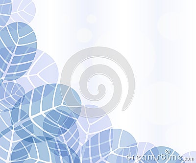 Creative blue leaves background Vector Illustration