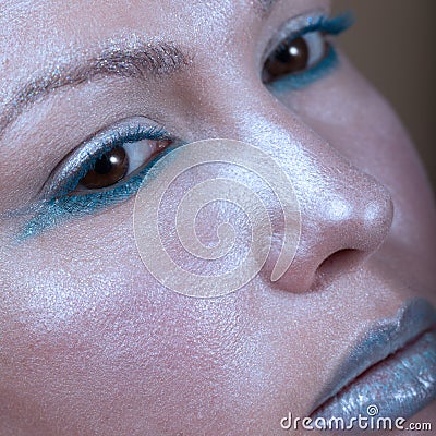Creative blue make-up Stock Photo
