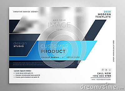 Creative blue modern business flyer presentation cover template Vector Illustration