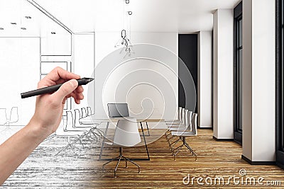 Creative boarding room sketch Stock Photo