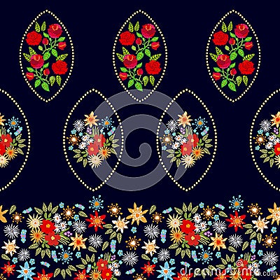 Creative border design with Spanish motifs. Vector Illustration