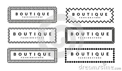 Creative Borders Design Template Set For Hipsters Fashion Boutique Vector Illustration