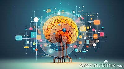 Creative Brain Concept Representing Artificial Intelligence Stock Photo