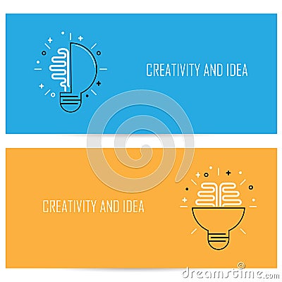 Creative Brain Idea Concept Background.Design for Poster Flyer Vector Illustration