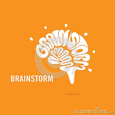 Creative Brain sign and Brainstorm concept.Brain logo vector Vector Illustration