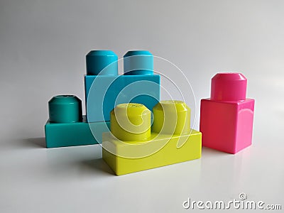 Creative Building Block Shapes Plastic Stock Photo