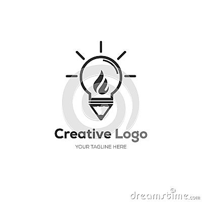 Creative bulb logo, smart, idea logo vector Vector Illustration