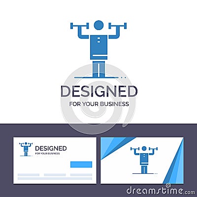 Creative Business Card and Logo template Activity, Discipline, Human, Physical, Strength Vector Illustration Vector Illustration