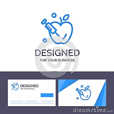 Creative Business Card and Logo template Apple, Gravity, Science Vector Illustration Vector Illustration